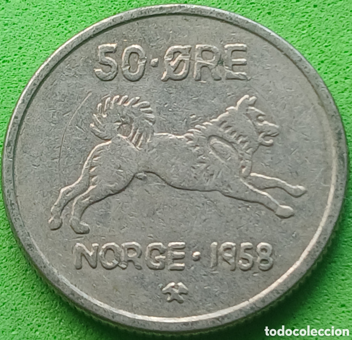 Monedas antiguas de Europa: Noruega 50 ore 1958 km#408