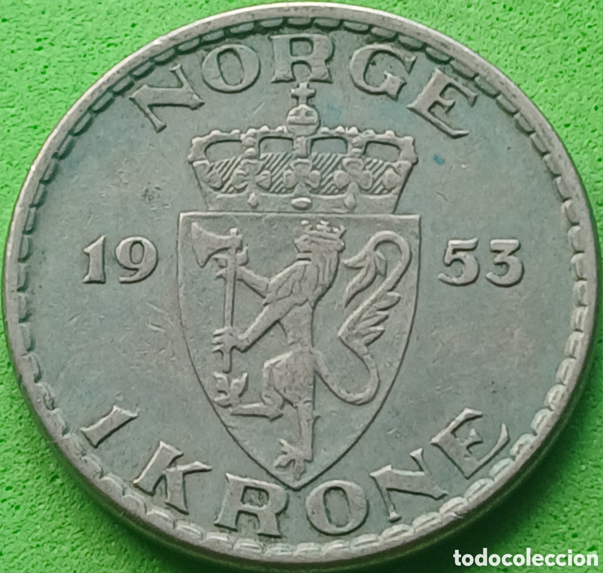 Monedas antiguas de Europa: Noruega 1 corona 1953 km#397