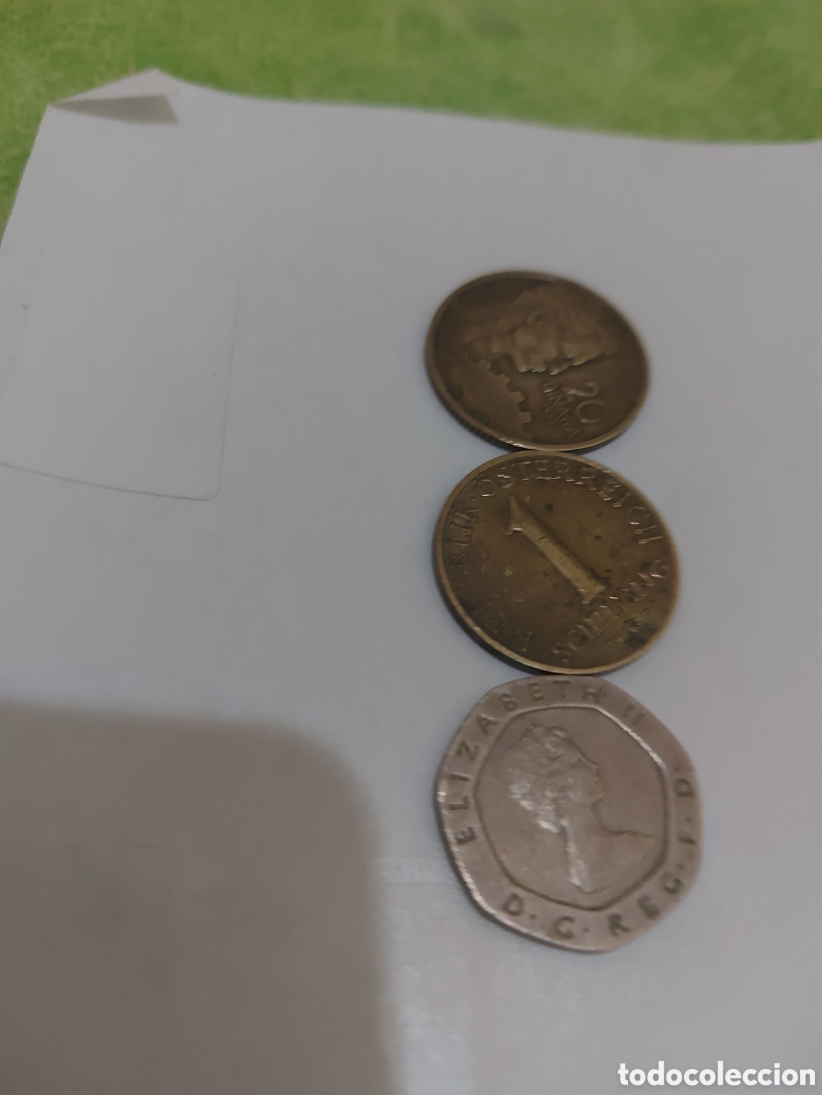 Monedas antiguas de Europa: 3 monedas de3 paises d