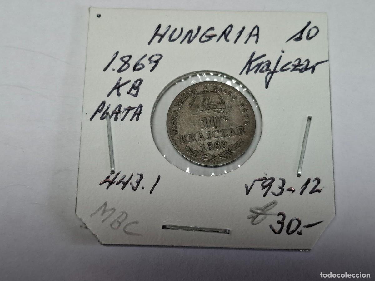 Monedas antiguas de Europa: 10 KRAJCZAR de PLATA de 1869 KB KM 443.1 HUNGR&Iacute;A en MBC
