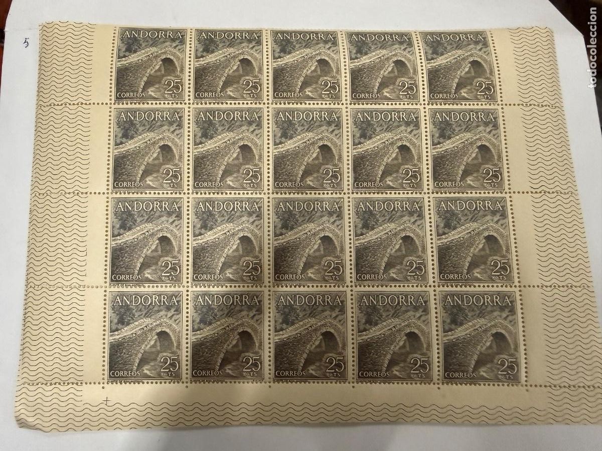 Alte M&uuml;nzen aus Europa: Hoja con 20 sellos nuevos de ANDORRA. FILATELIA. IMPECABLE