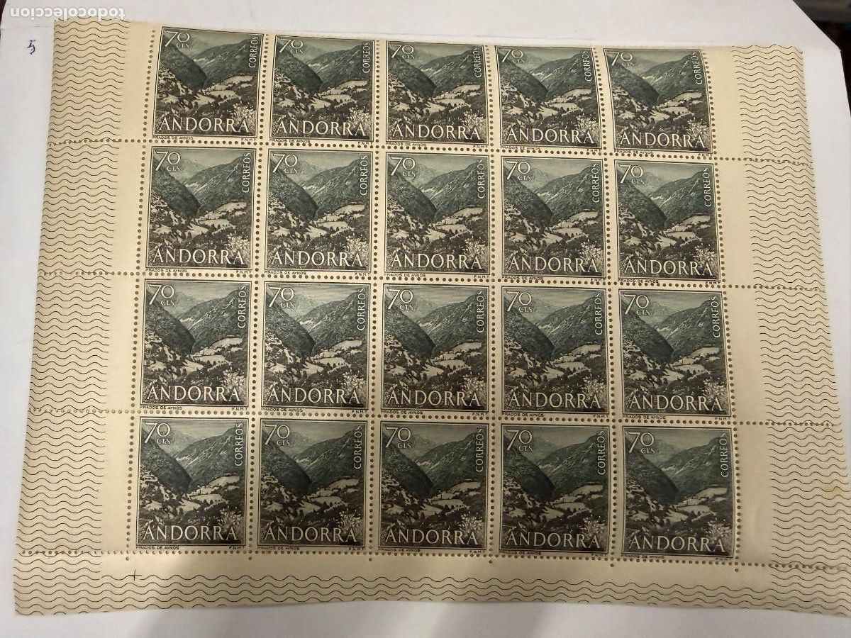 Alte M&uuml;nzen aus Europa: Hoja con 20 sellos nuevos de ANDORRA. FILATELIA. IMPECABLE