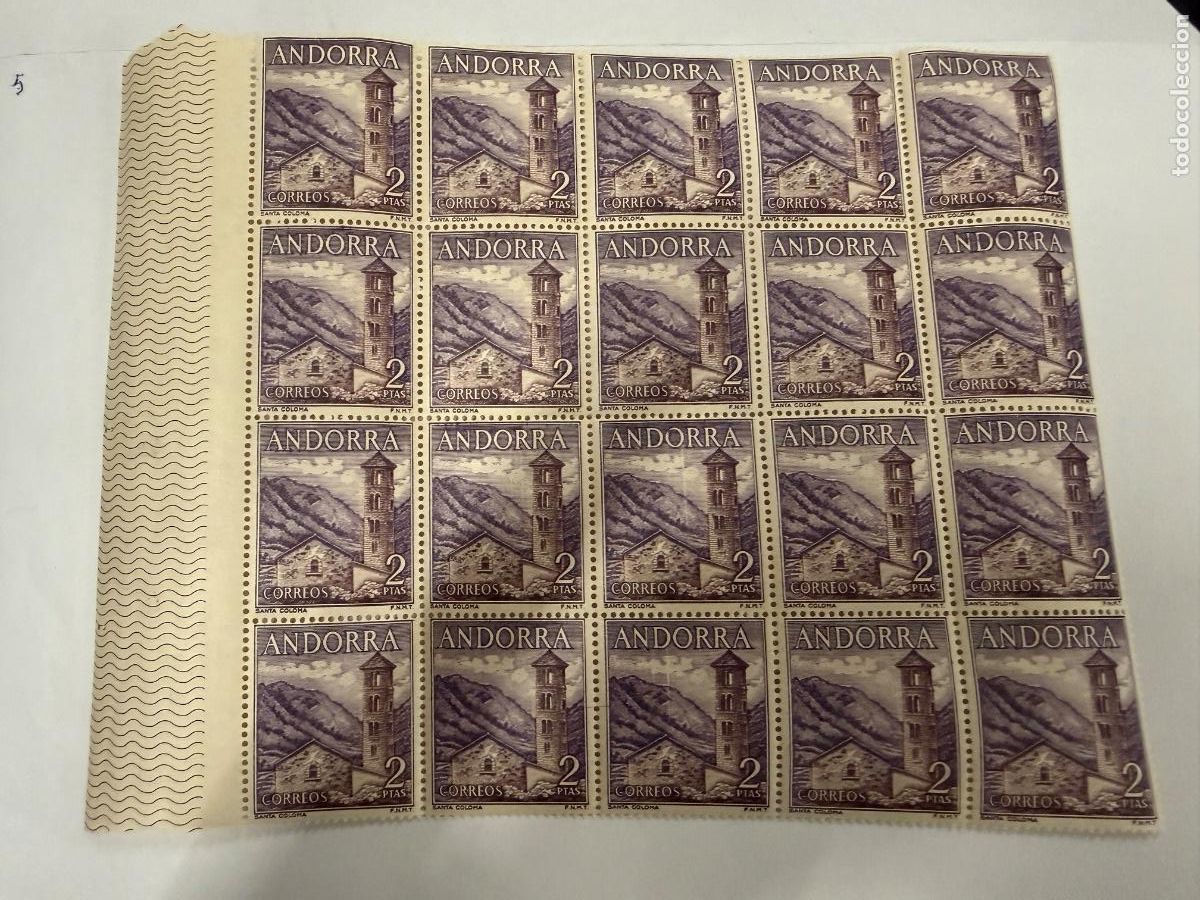 Alte M&uuml;nzen aus Europa: Hoja con 20 sellos nuevos de ANDORRA. FILATELIA. IMPECABLE
