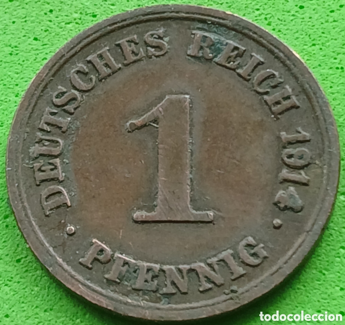 Monedas antiguas de Europa: Alemania Imperio 1 pfennig 1914 G km#10 ESCASA!!