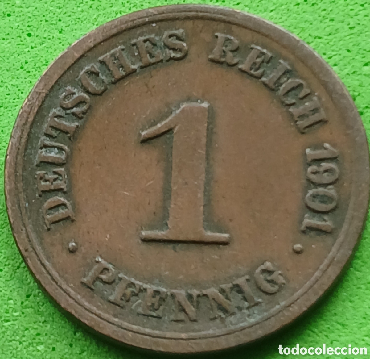Monedas antiguas de Europa: Alemania Imperio 1 pfennig 1901 G km#10 ESCASA!