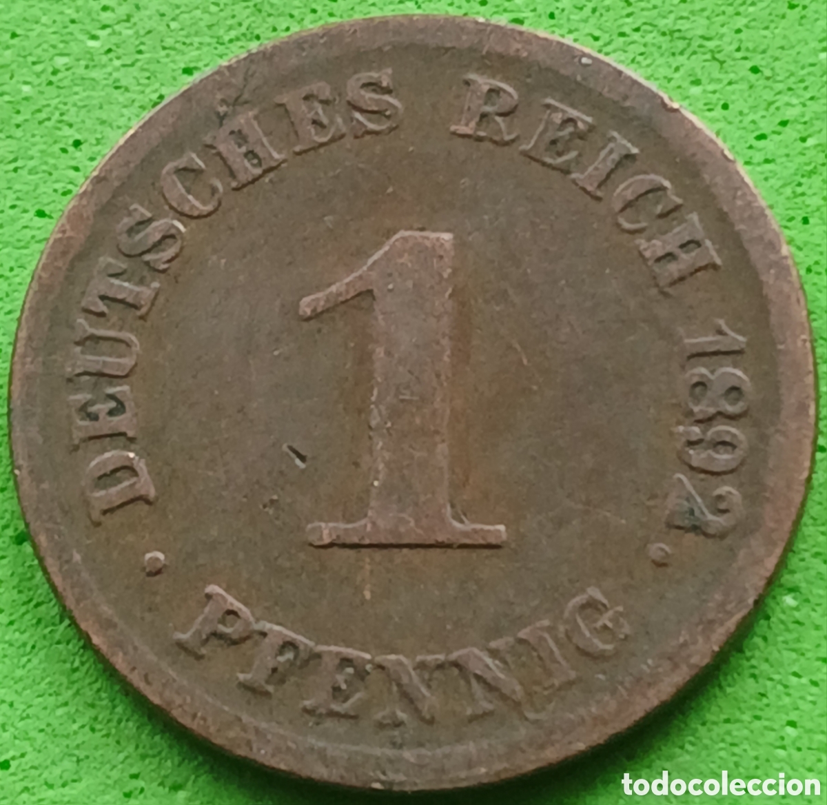 Monedas antiguas de Europa: Alemania Imperio 1 pfennig 1892 G km#10 ESCASA!!!