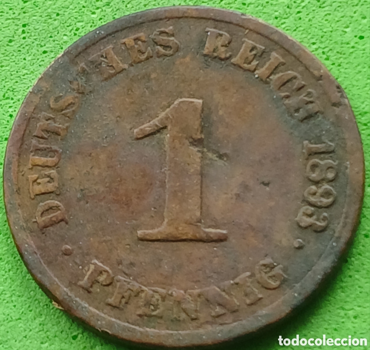 Monedas antiguas de Europa: Alemania Imperio 1 pfennig 1893 J km#10 RARA (R)!!