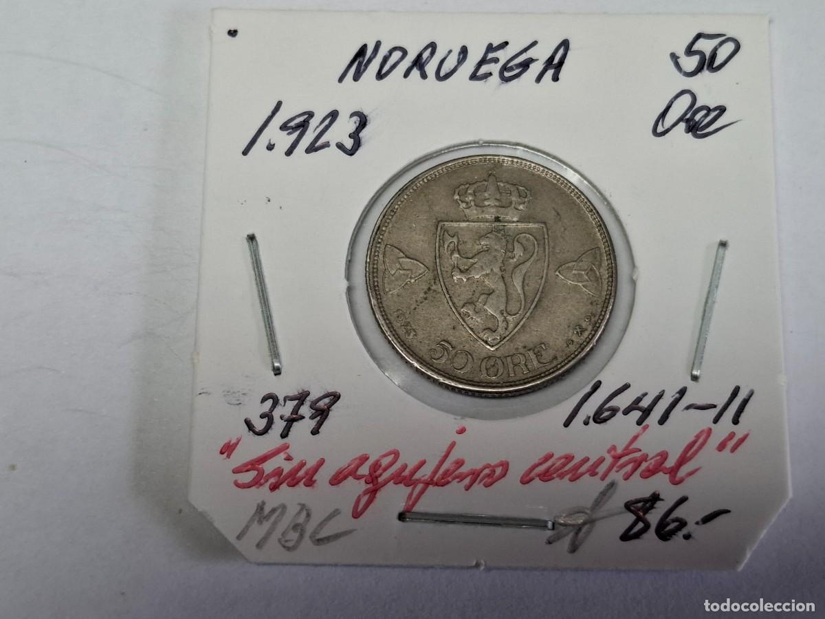 Monedas antiguas de Europa: 50 ORE de 1923 KM 379 NORUEGA en MBC