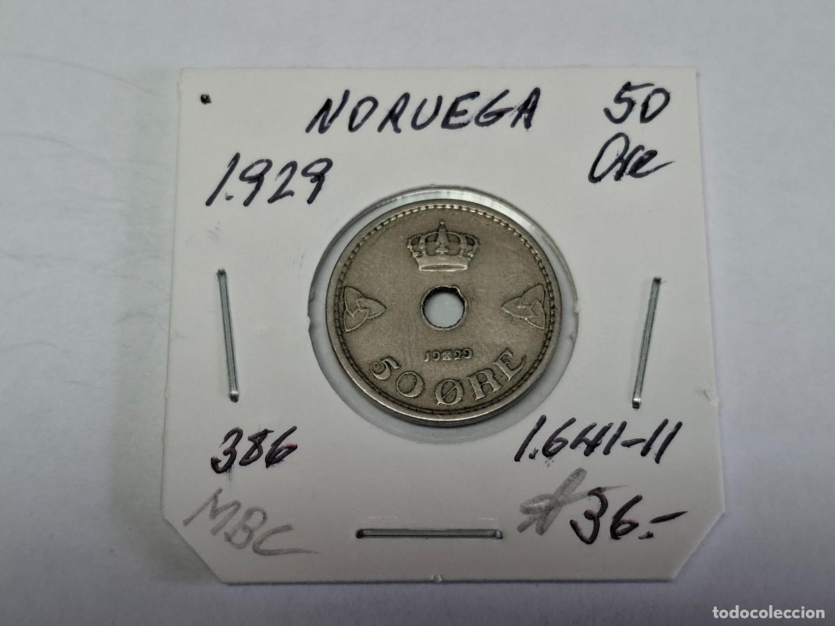 Monedas antiguas de Europa: 50 ORE de 1929 KM 386 NORUEGA en MBC