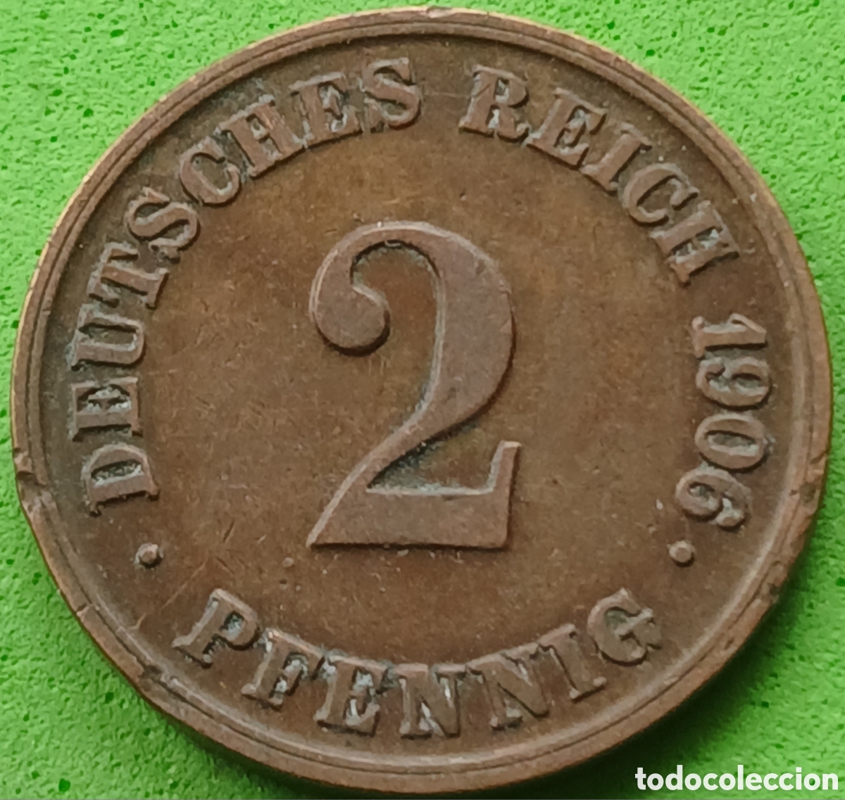 Monnaies anciennes de Europe: Alemania Imperio 2 pfennig 1906 J km#16 poco com&uacute;n!