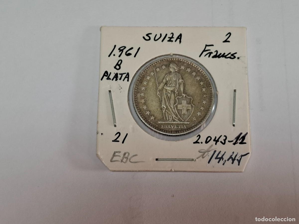Monnaies anciennes de Europe: 2 FRANCOS de PLATA de 1961 B KM 21 SUIZA en EBC