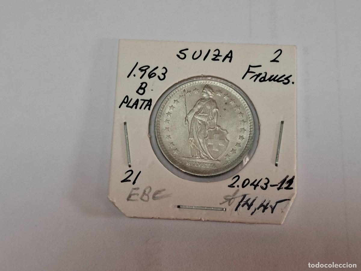 Monnaies anciennes de Europe: 2 FRANCOS de PLATA de 1963 B KM 21 SUIZA en EBC