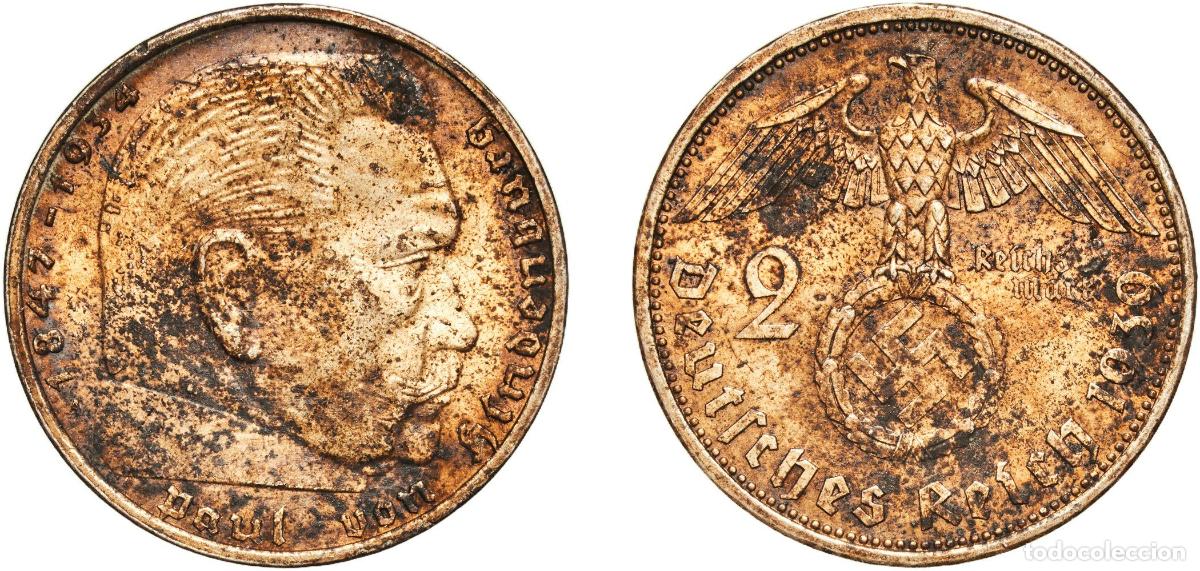 Monedas antiguas de Europa: Germany Third Reich 1939 A 2 Reichsmark (Paul von Hindenburg) Silver (.625) Berlin Mint (26855061)