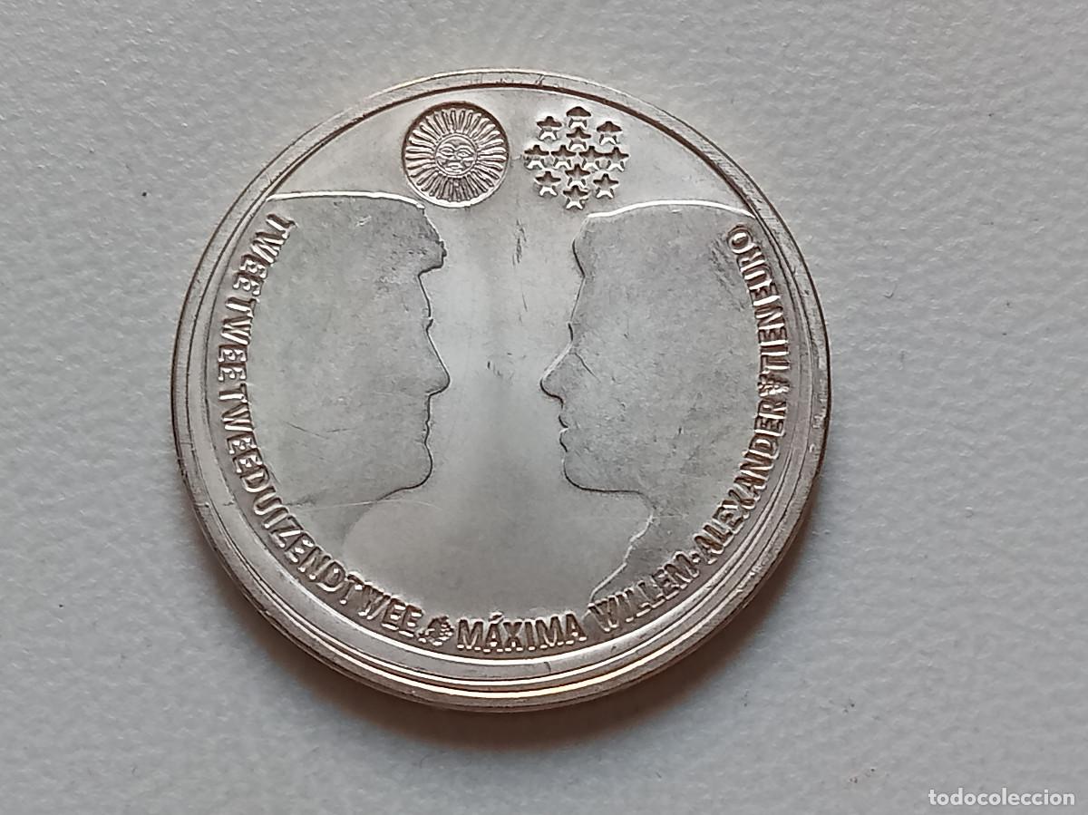 Monedas antiguas de Europa: PA&Iacute;SES BAJOS 10 EURO PLATA BODA REAL 2002 KM#243 SC TIRADA 990.000
