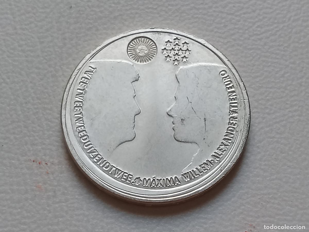 Monedas antiguas de Europa: PA&Iacute;SES BAJOS 10 EURO PLATA BODA REAL 2002 KM#243 SC TIRADA 990.000