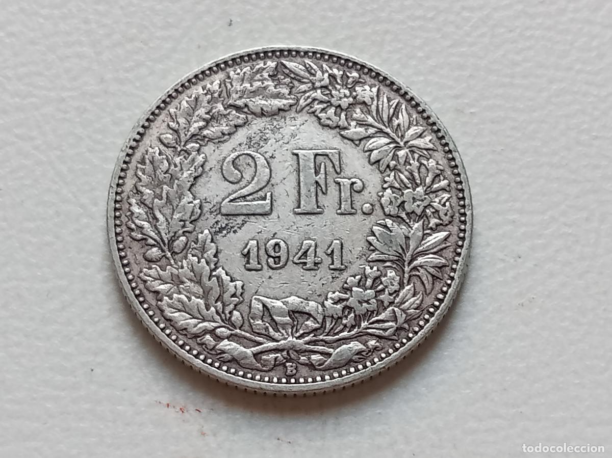 Monedas antiguas de Europa: SUIZA 2 FRANCS PLATA 835 1941 TIRADA 119200