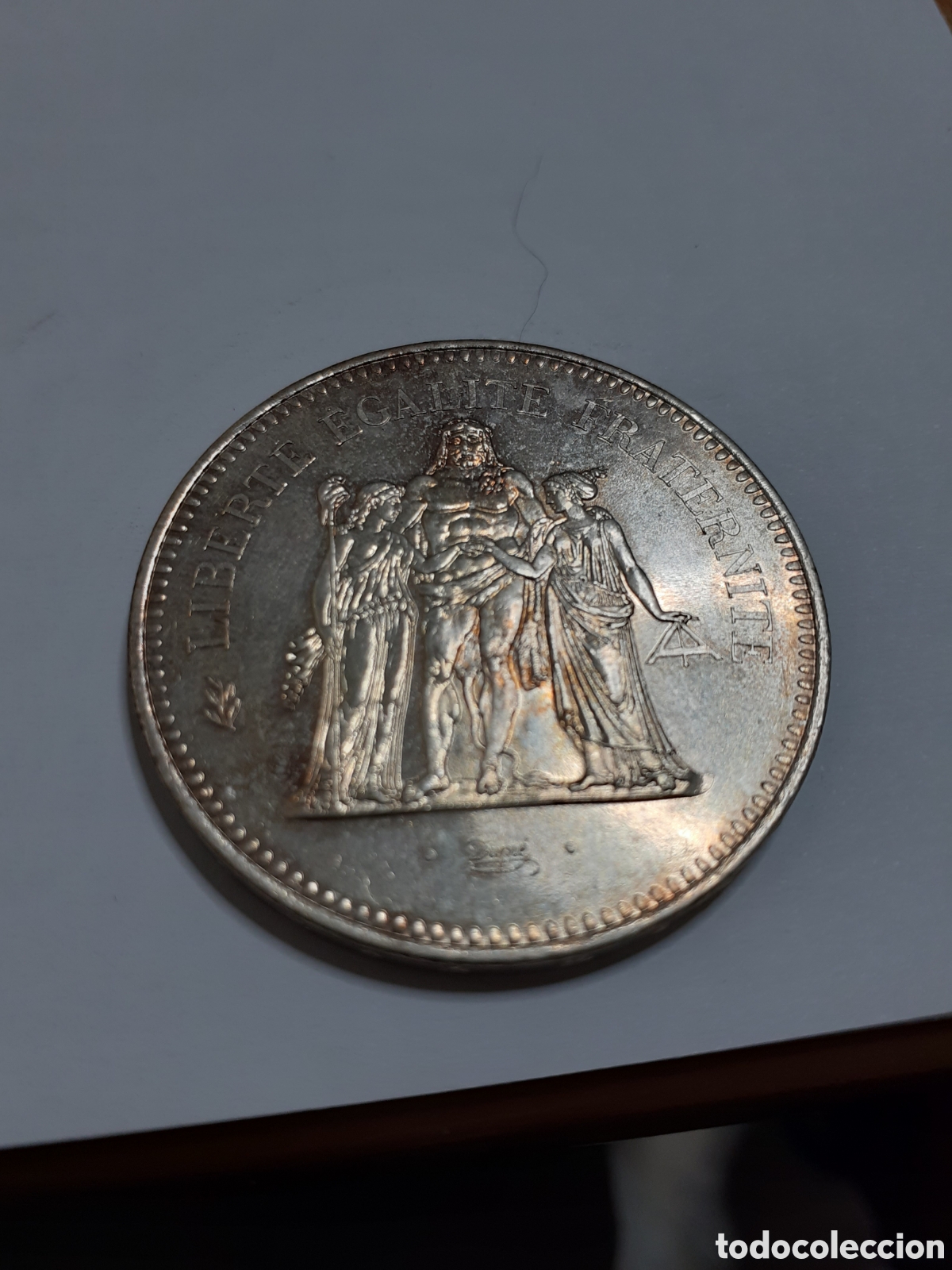 Monedas antiguas de Europa: 50 francos de plata de 1977 - Foto 1