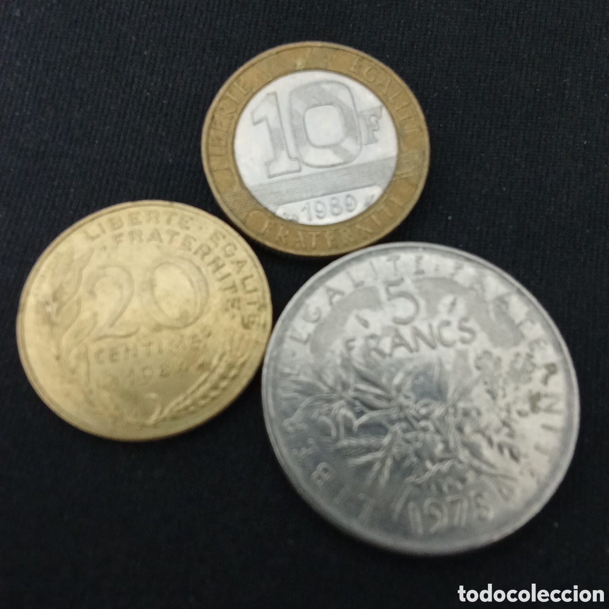 Monedas antiguas de Europa: Francia 3 monedas distintas - Foto 2