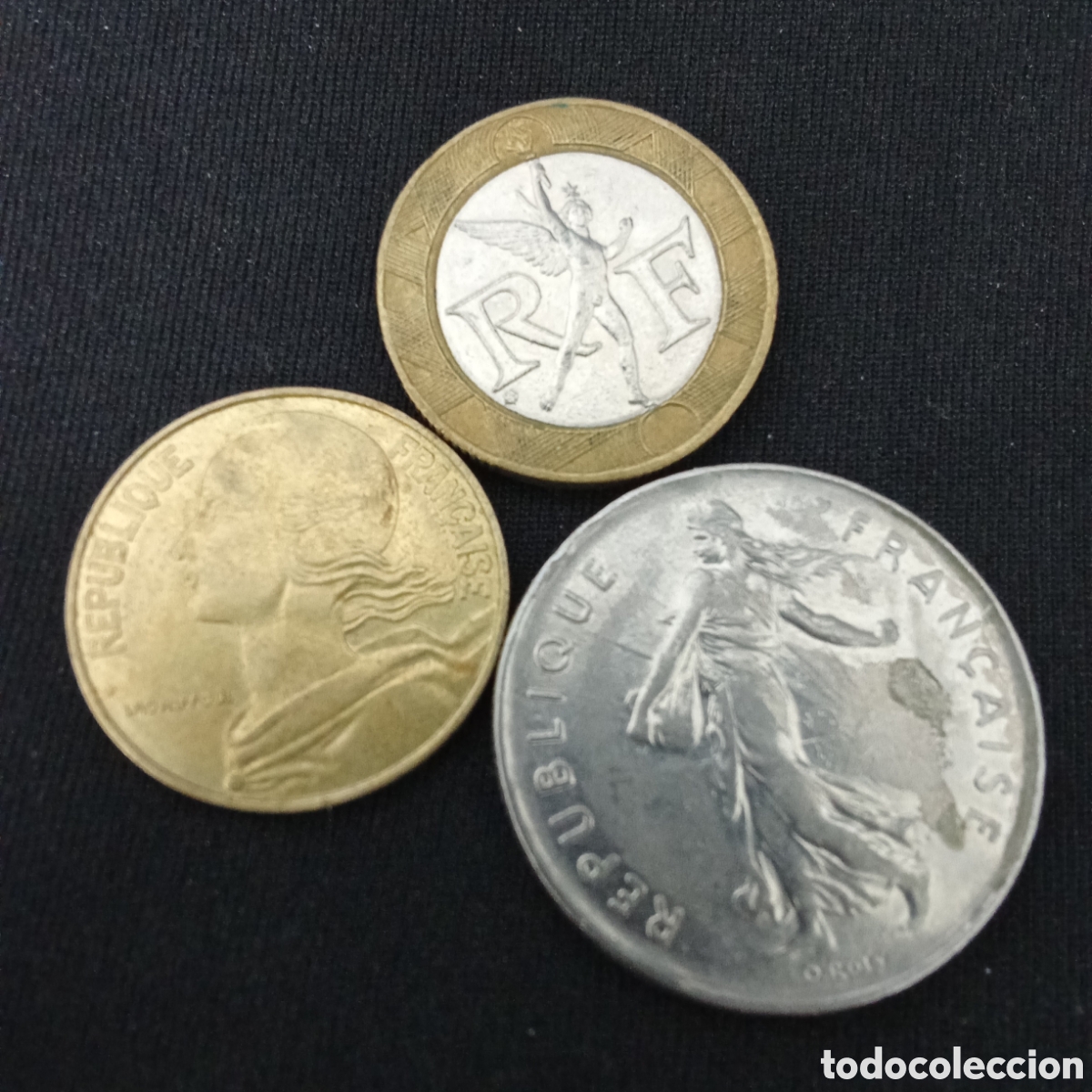 Monedas antiguas de Europa: Francia 3 monedas distintas - Foto 1