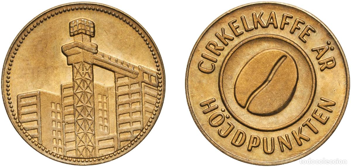 Monedas antiguas de Europa: Sweden Kingdom ND Token - CIRKELKAFFE &Auml;R H&Ouml;JDPUNKTEN Brass 3g UNC
