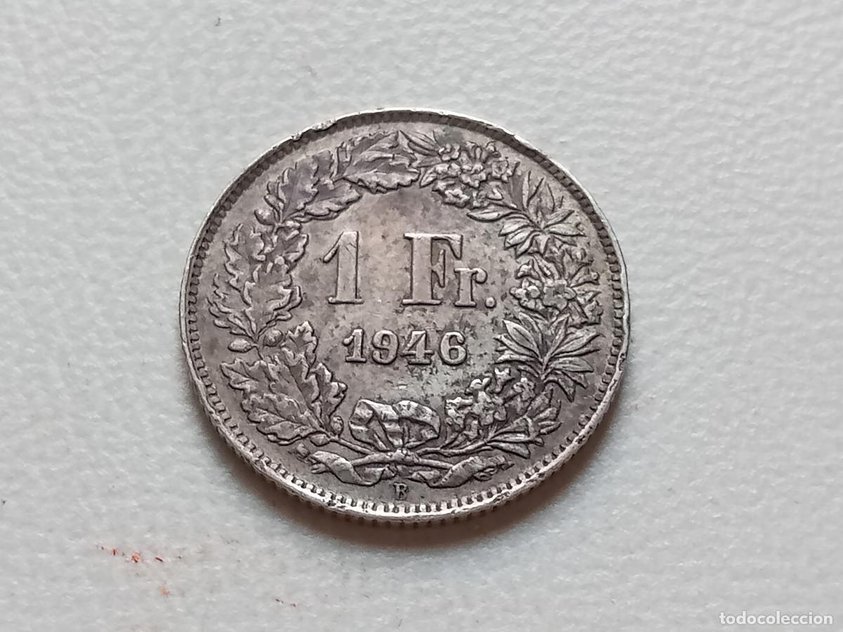 Monedas antiguas de Europa: SUIZA 1 FRANC PLATA 835 1946 B