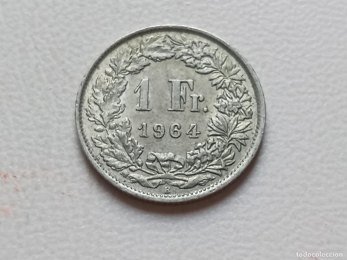 Monedas antiguas de Europa: SUIZA 1 FRANC PLATA 835 1964 B