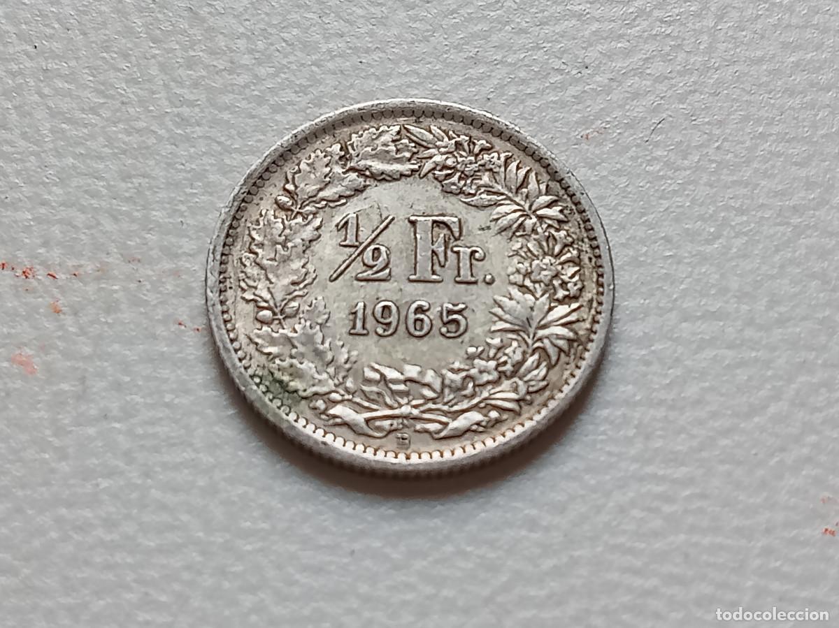 Monedas antiguas de Europa: SUIZA 1/2 FRANC PLATA 835 1965 B