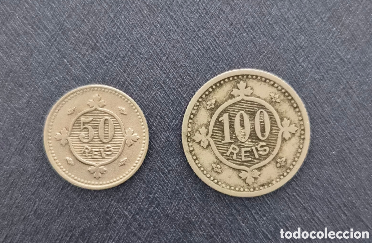 Monedas antiguas de Europa: PORTUGAL &ndash; CARLOS I &ndash; LOTE 50 Y 100 R&Eacute;IS &ndash; 1900