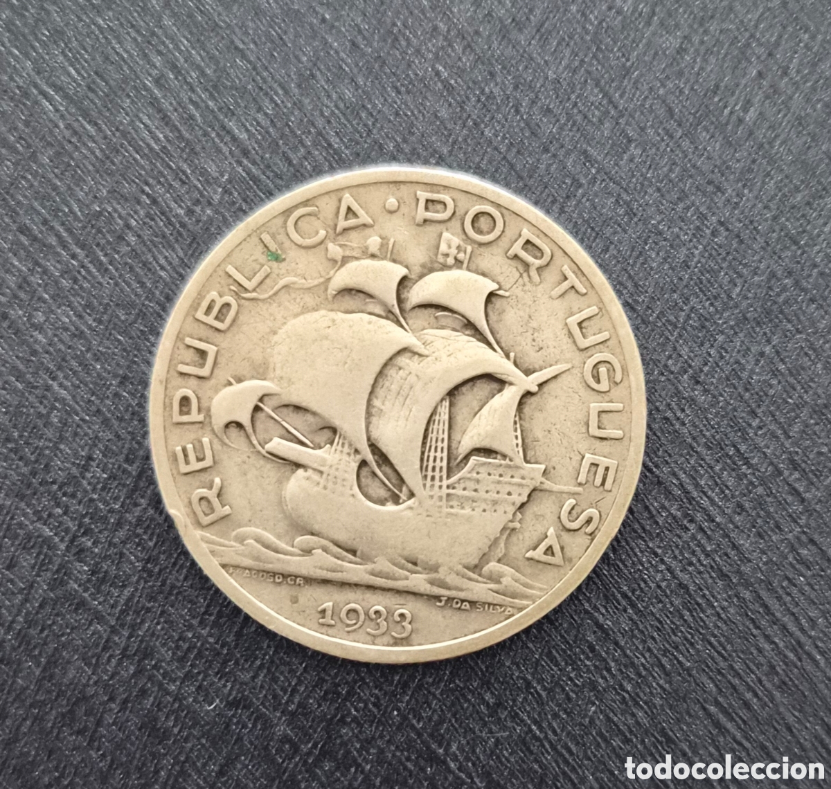 Monedas antiguas de Europa: Portugal &ndash; 5 escudos 1933 &ndash; Carabela &ndash; plata