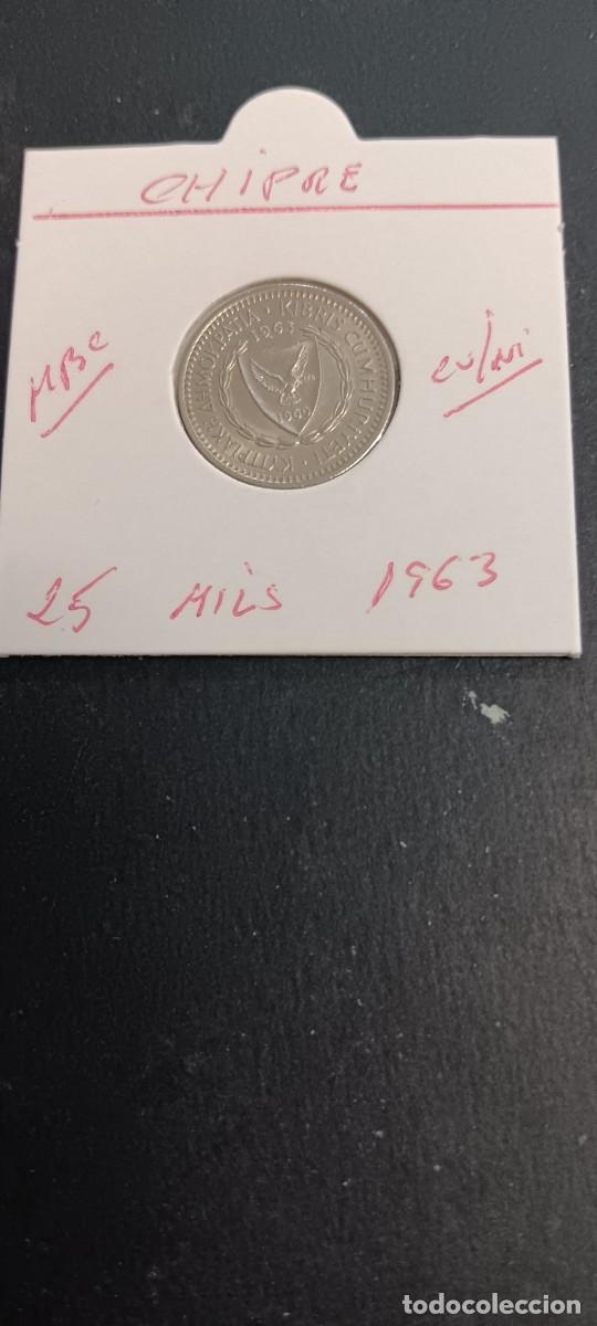 Monedas antiguas de Europa: CHIPRE 25 MILS 1963 MBC KM=40 (CUPRONIQUEL)
