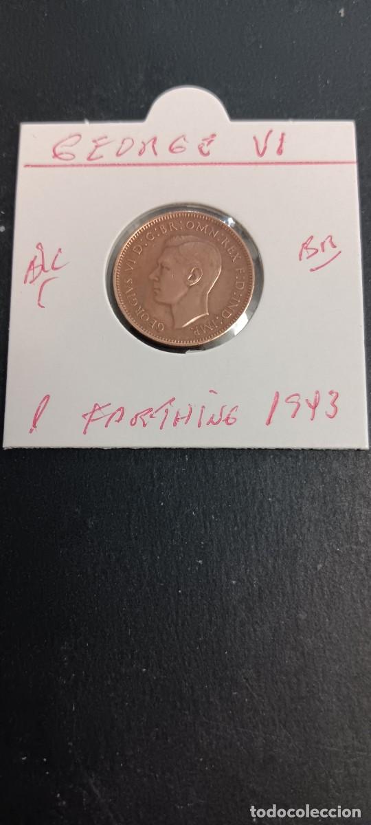 Monedas antiguas de Europa: GRAN BRETA&Ntilde;A 1 FARTHING 1943 BC KM=843 (BRONCE) GEORGE VI