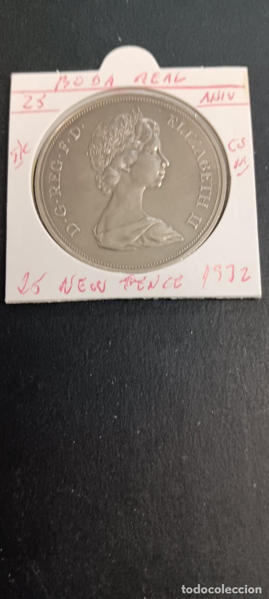 Monedas antiguas de Europa: GRAN BRETA&Ntilde;A 25 NEW PENCE 1972 S/C KM=917 (CUPRONIQUEL) ISABEL II-25 ANIV BODA REAL