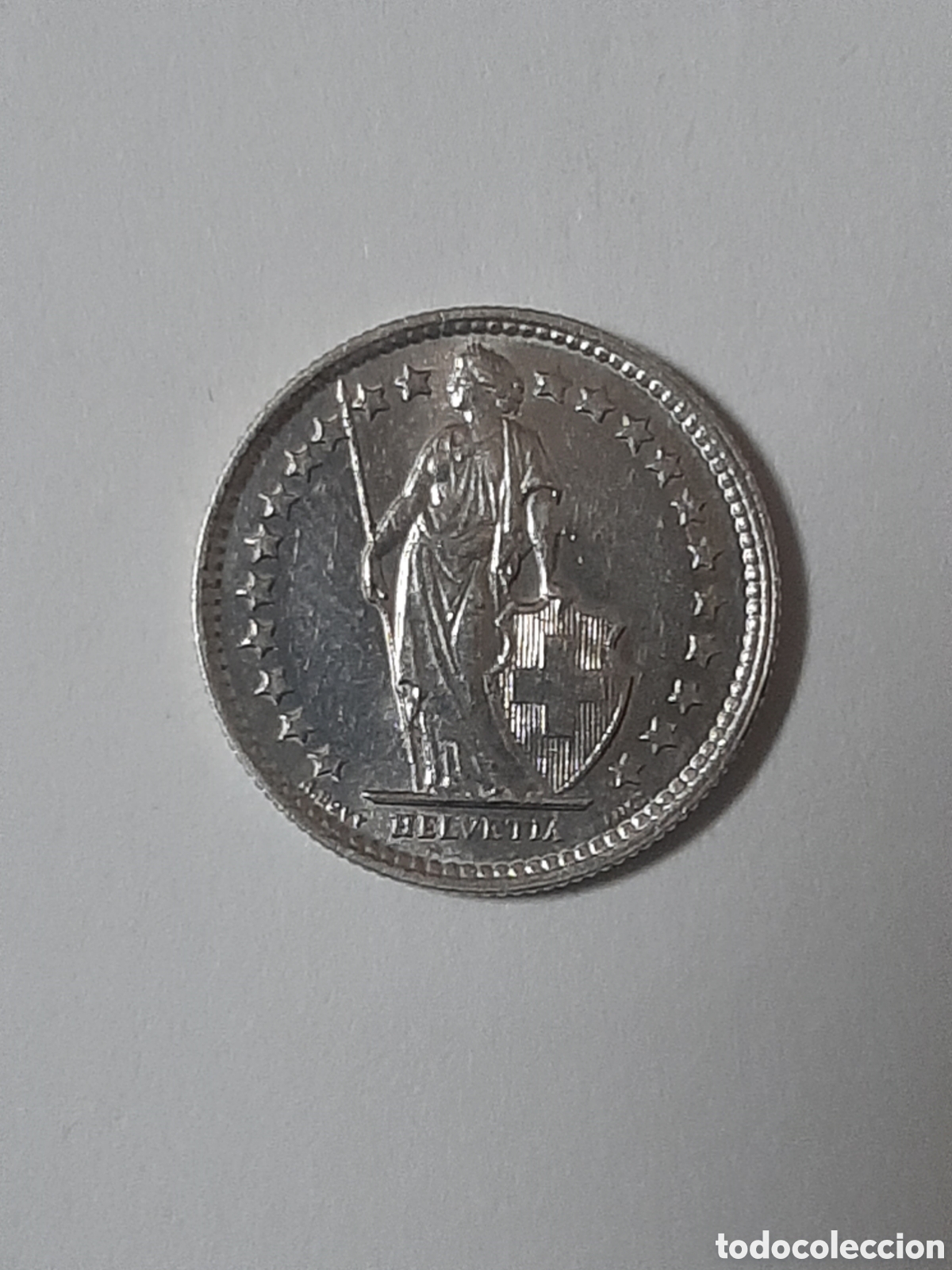 Monedas antiguas de Europa: SUIZA 1/2 FRANCO 1960 PLATA S/C