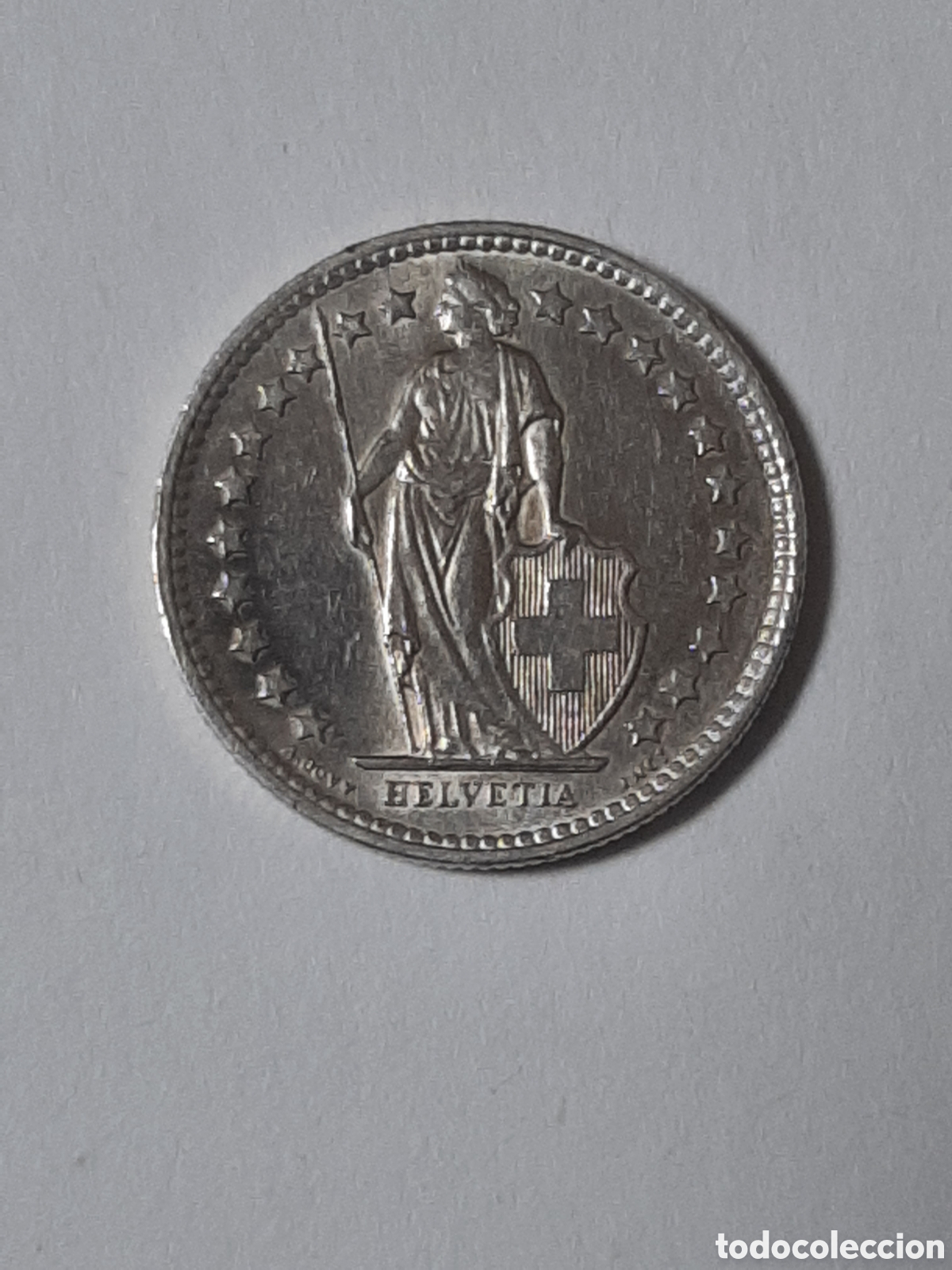 Monedas antiguas de Europa: SUIZA 1/2 FRANCO 1957 S/C PLATA