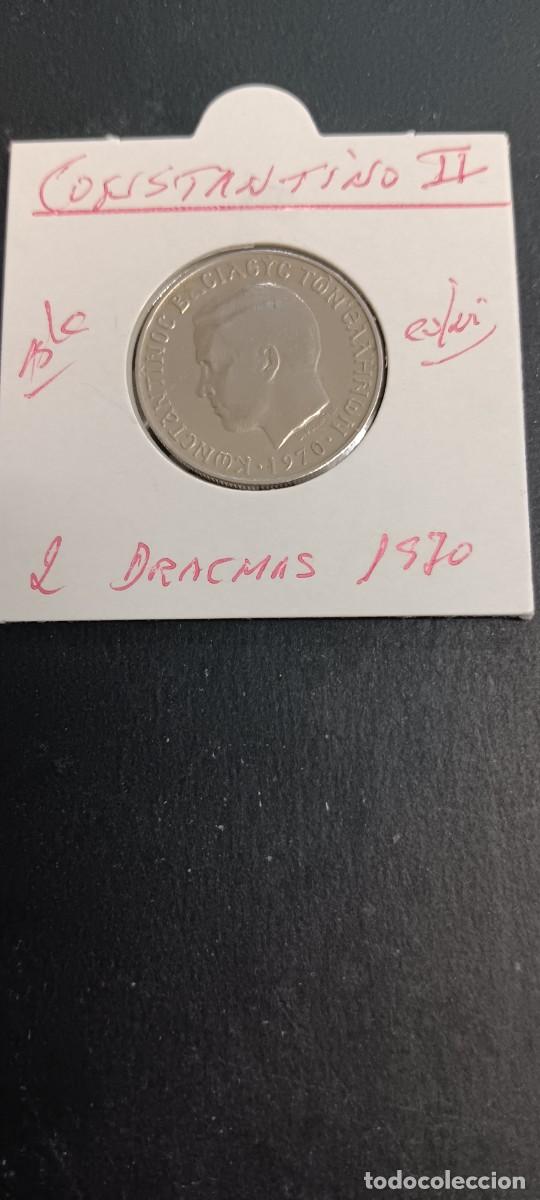 Monedas antiguas de Europa: GRECIA 2 DRACMAS 1970 BC KM=90 (CUPRONIQUEL)CONSTANTINO II
