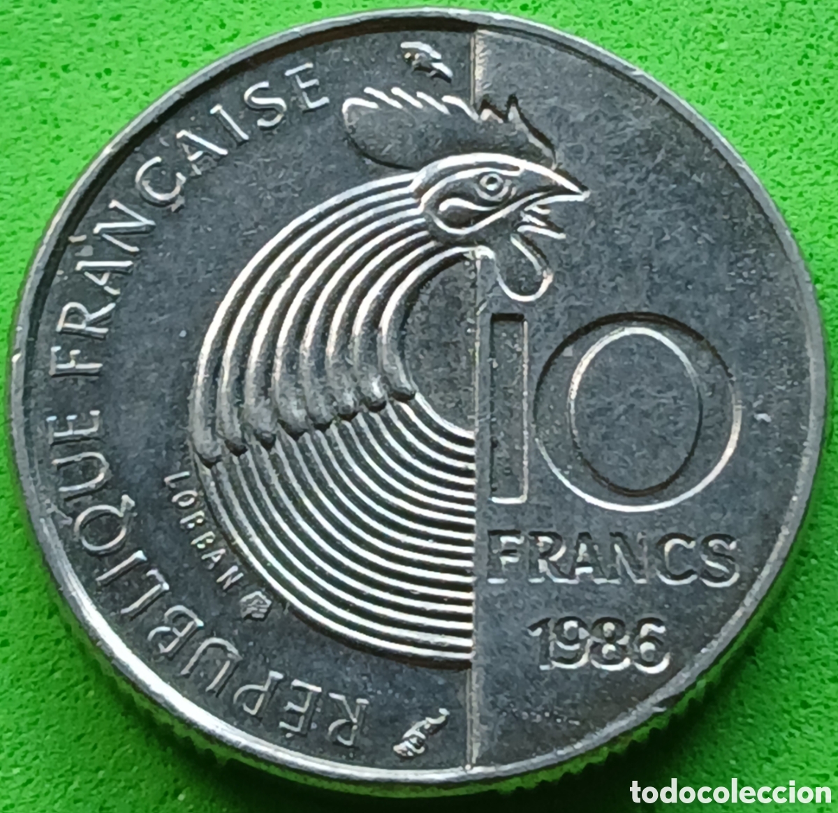 Monedas antiguas de Europa: Francia 10 francos 1986 km#958 Robert Schuman / poco com&uacute;n!!