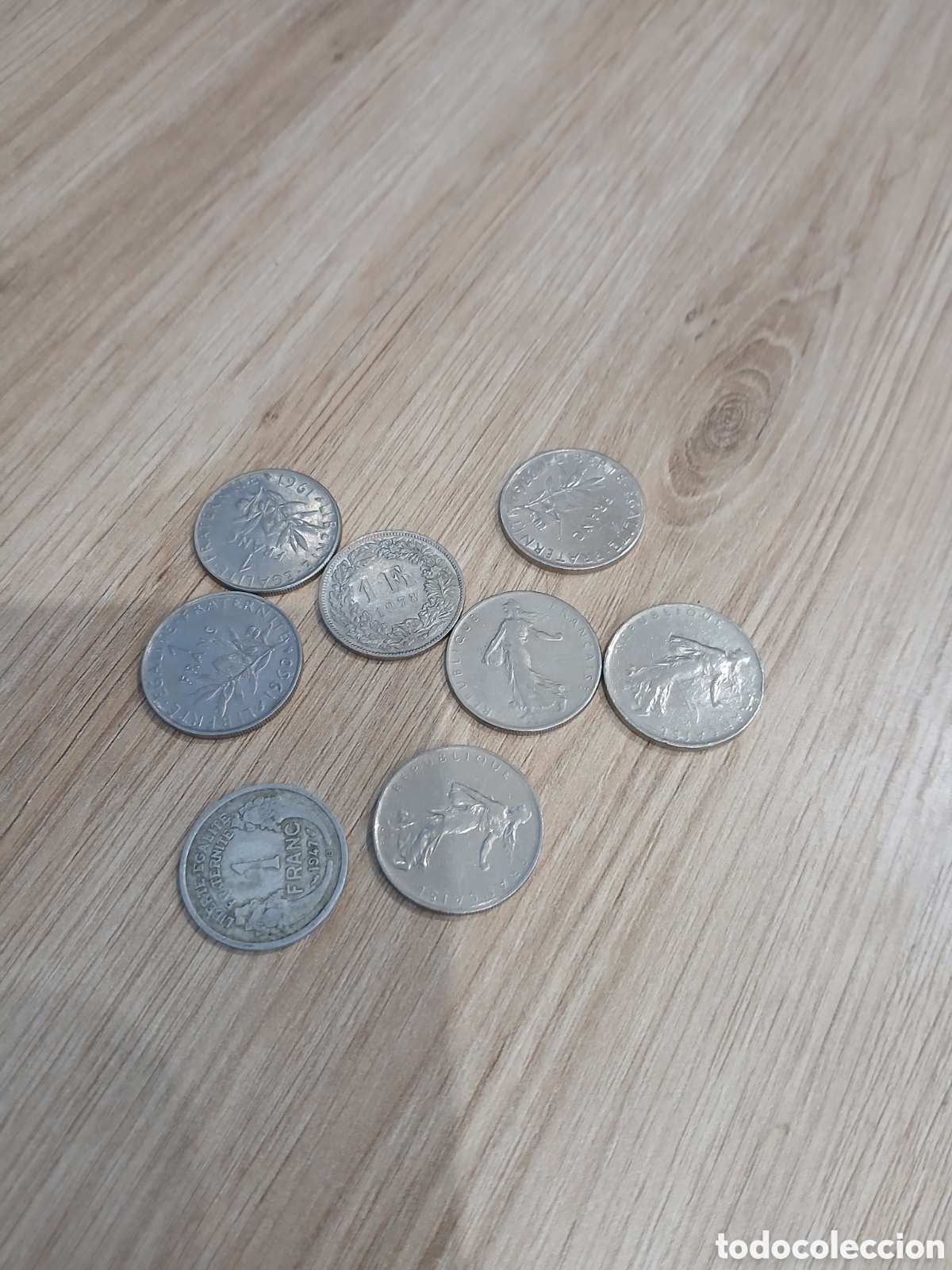 Monedas antiguas de Europa: Lote monedas 1 franco