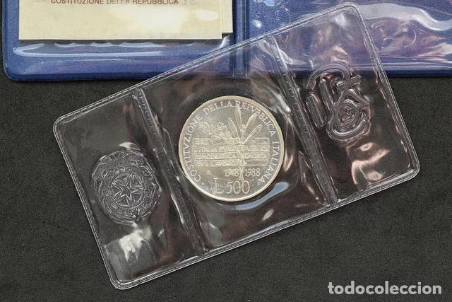 Monedas antiguas de Europa: 1988 - 500 LIRAS Plata - 40 Aniversario Rep&uacute;blica - ITALIA