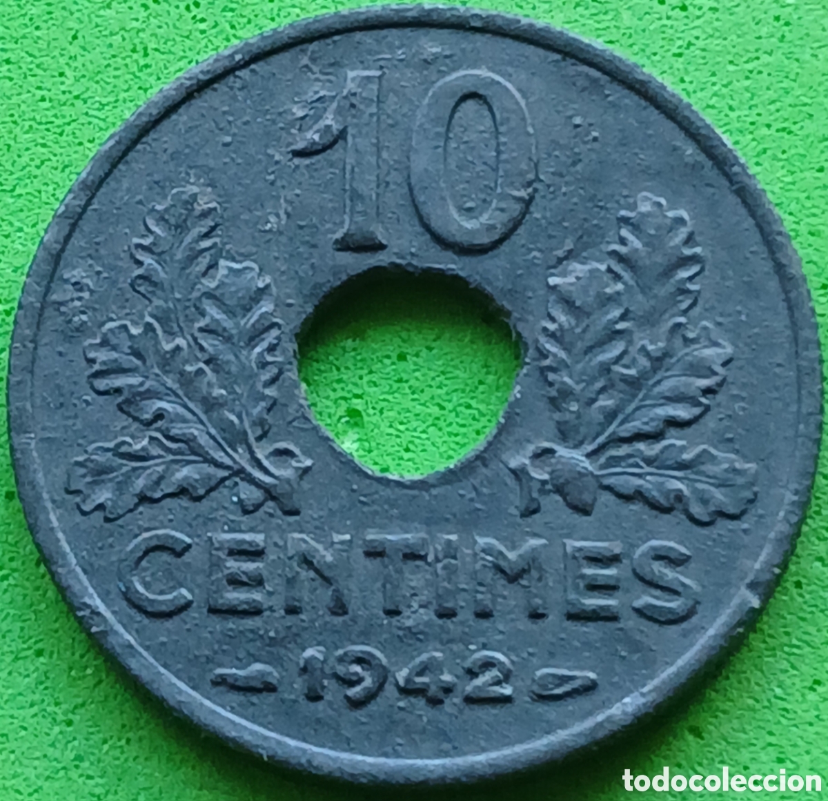 Monedas antiguas de Europa: Francia 10 c&eacute;ntimos 1942 km#898