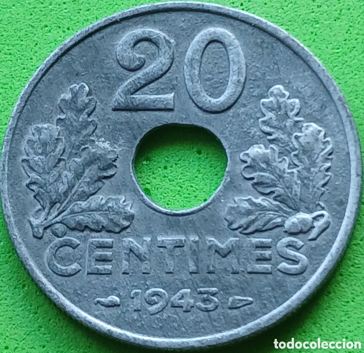 Monedas antiguas de Europa: Francia 20 c&eacute;ntimos 1943 km#900