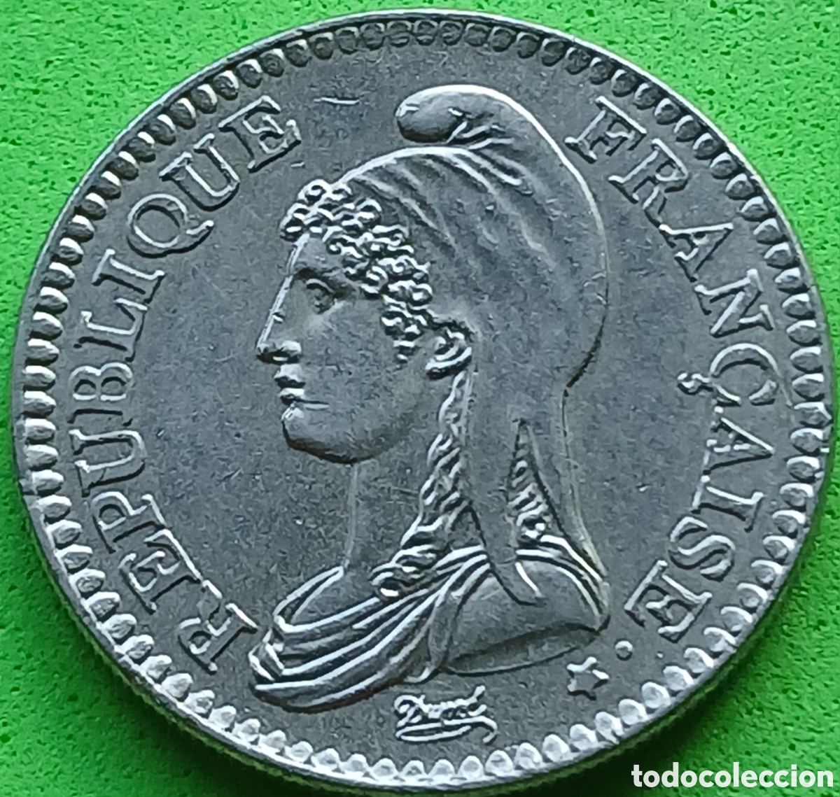 Monedas antiguas de Europa: Francia 1 franco 1992 km#1004 200&deg; aniversario- Rep&uacute;blica Francesa