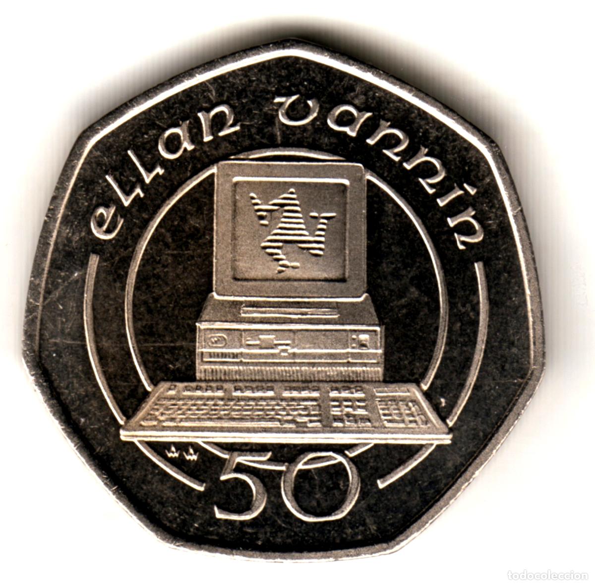 Monedas antiguas de Europa: ISLA DE MAN 50 pence 1993 Tecnologia - Ordenador S/C