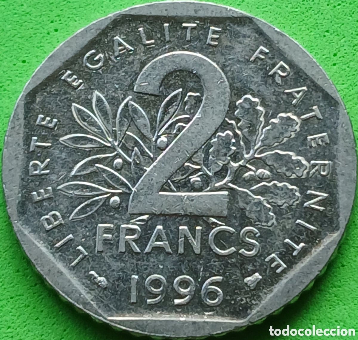 Monedas antiguas de Europa: Francia 2 francos 1996 km#942.1 borde estriado