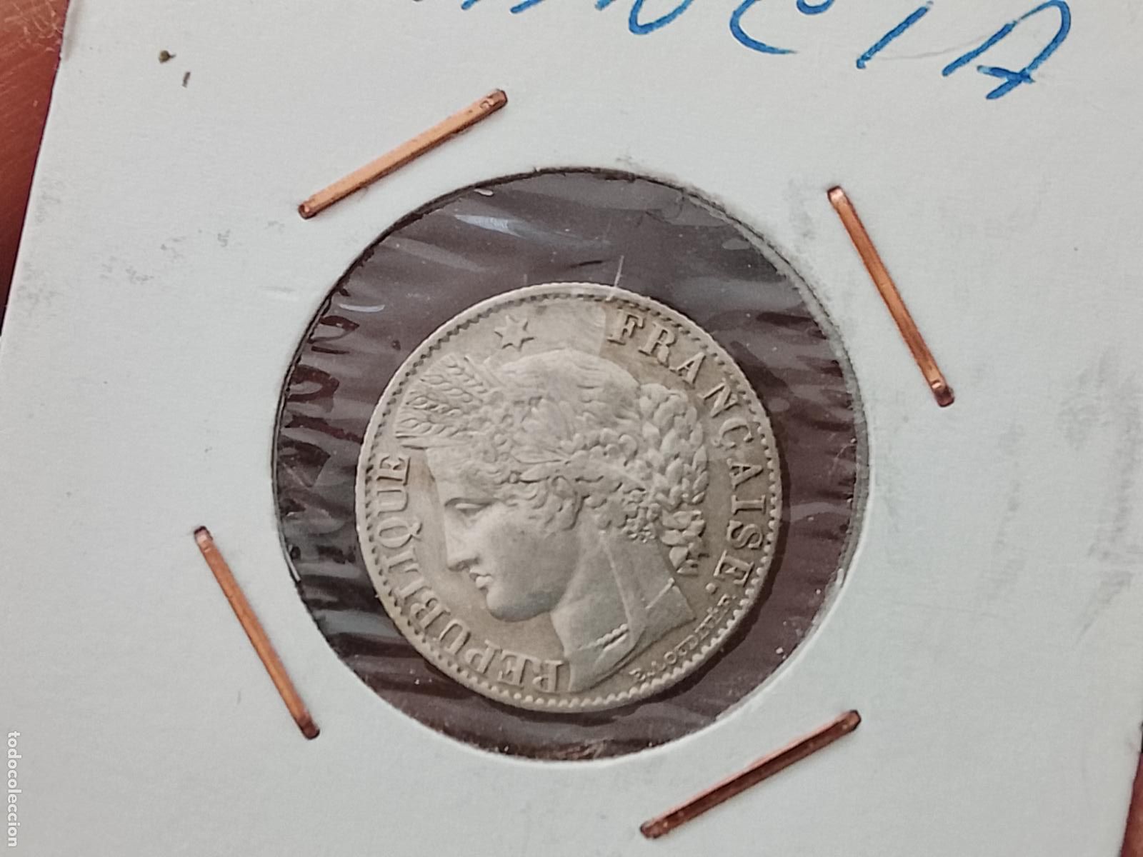 Monedas antiguas de Europa: Excelente 50 centimes de franco de plata de 1888, Francia, CERES