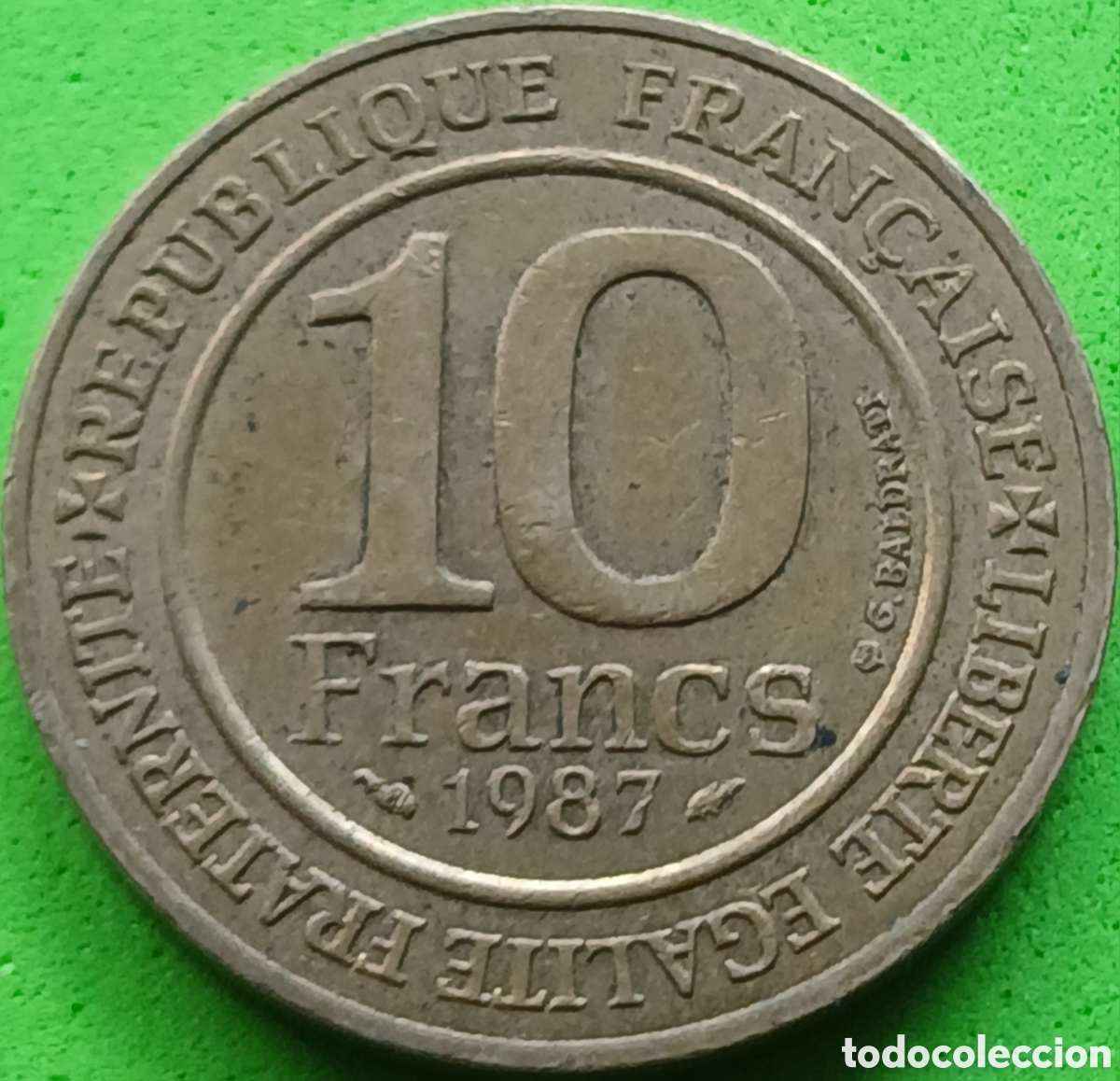 Monedas antiguas de Europa: Francia 10 francos 1987 km#961 Dinast&iacute;a de los Capetos