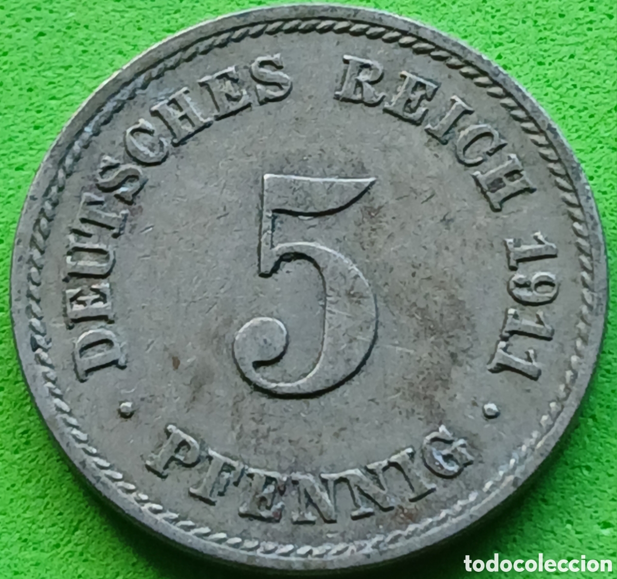 Monedas antiguas de Europa: Alemania Imperio 5 pfennig 1911 F km#11
