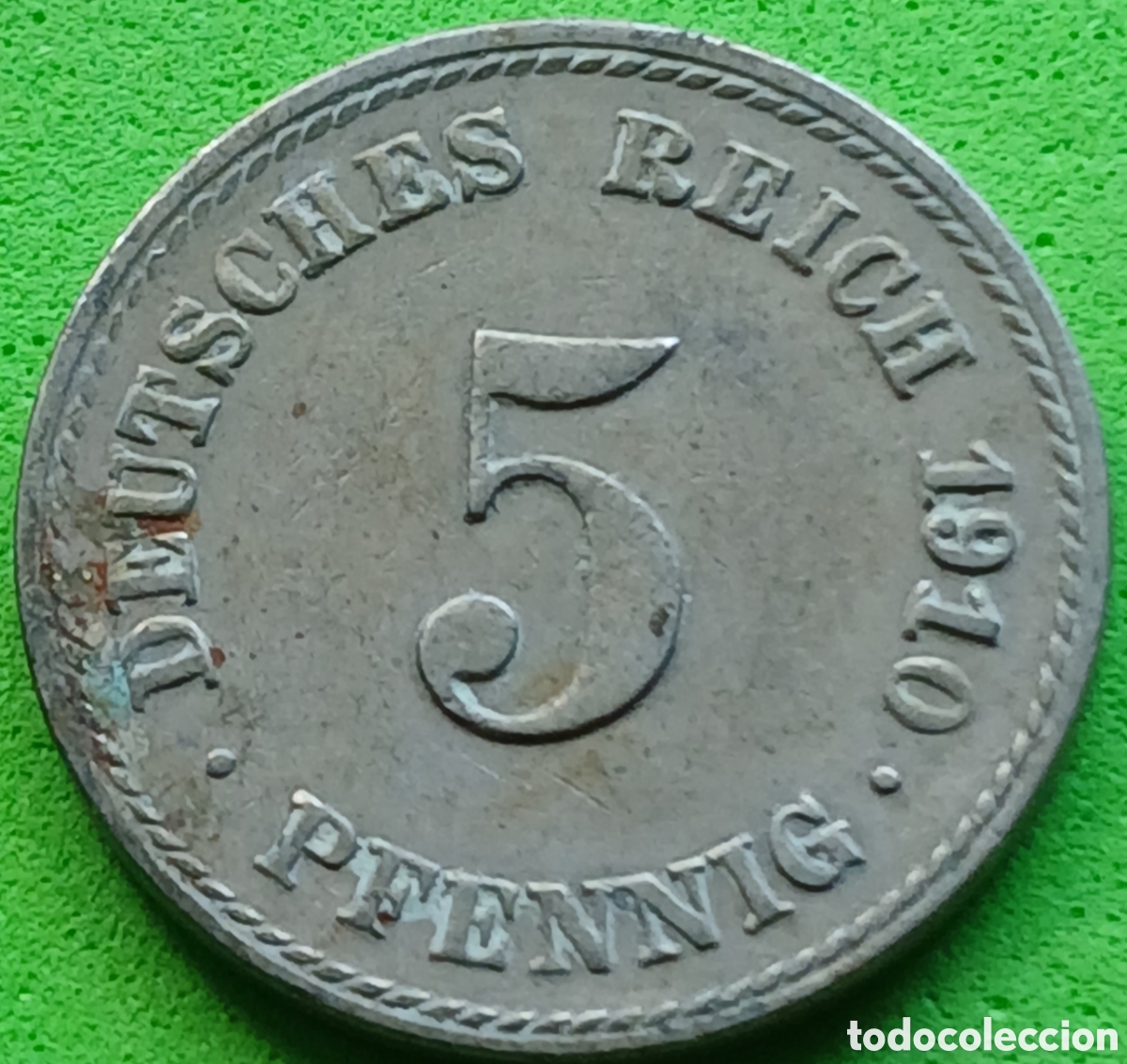 Monedas antiguas de Europa: Alemania Imperio 5 pfennig 1910 F km#11 poco com&uacute;n