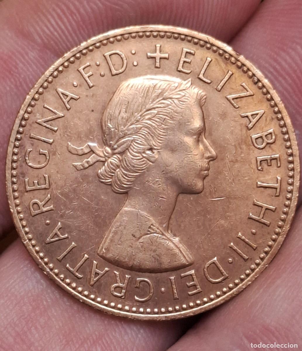 Monedas antiguas de Europa: Inglaterra - 1 Penny 1966 - Foto 2