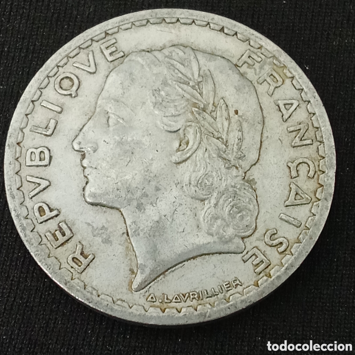 Monedas antiguas de Europa: Francia 5 francos a&ntilde;o 1947