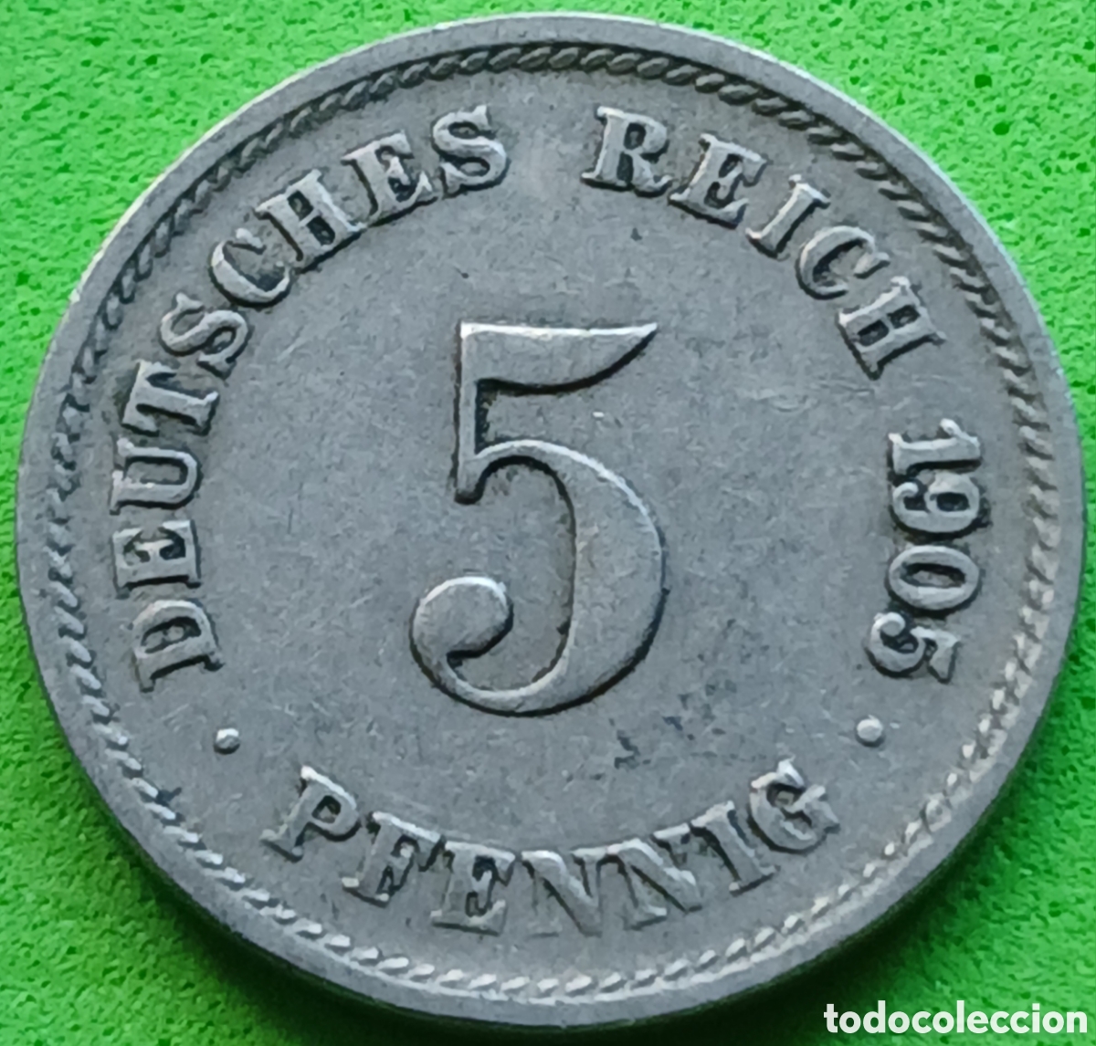 Monedas antiguas de Europa: Alemania Imperio 5 pfennig 1905 G km#11 ESCASA!